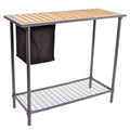 Steel Garden Utility Bench With Wooden Top