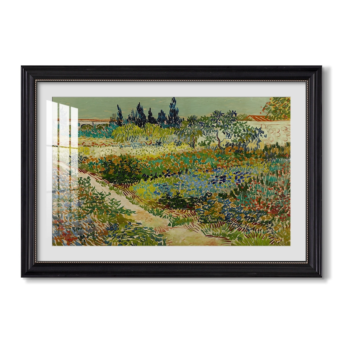 Garden At Arles 1888 Vincent Van Gogh Custom Framed Print