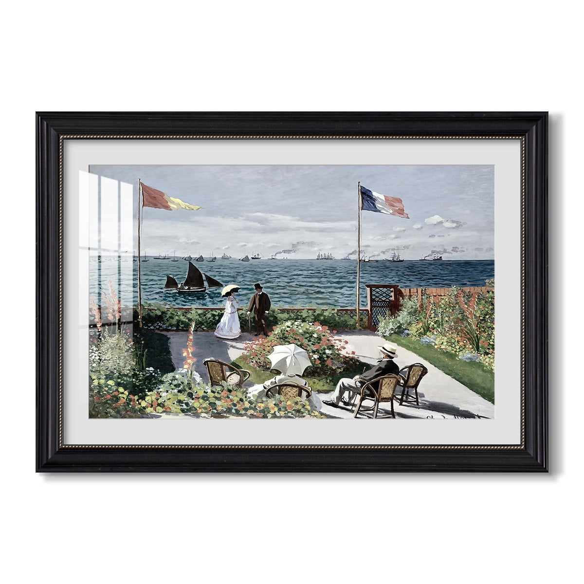 Garden At Sainte Adresse 1867 Claude Monet Custom Framed Print