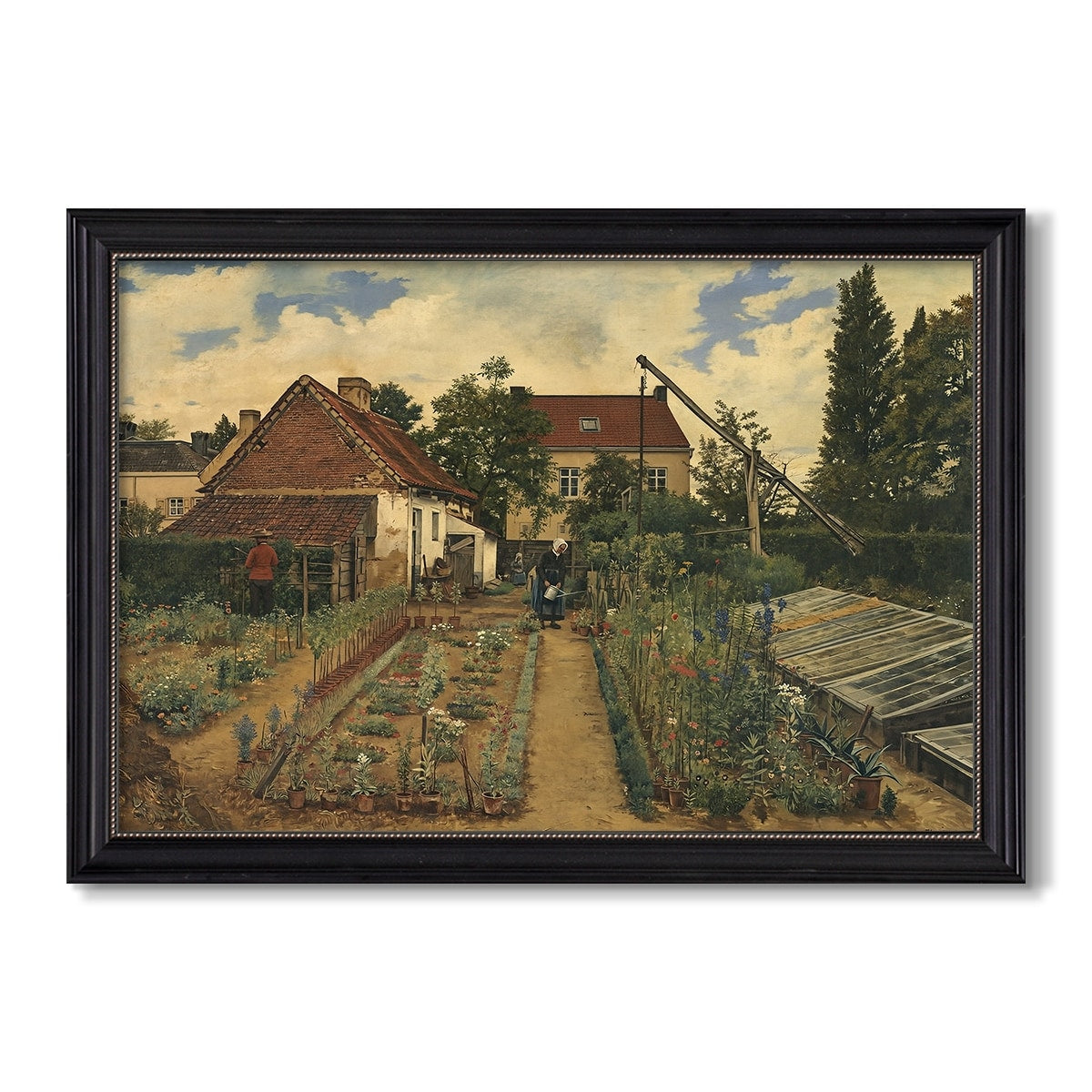 Garden Of A Florist 1864 Henri De Braekeleer Custom Framed Canvas