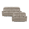 Garrey Leather 2 Piece Power Double Reclining Living Room Sofa Set