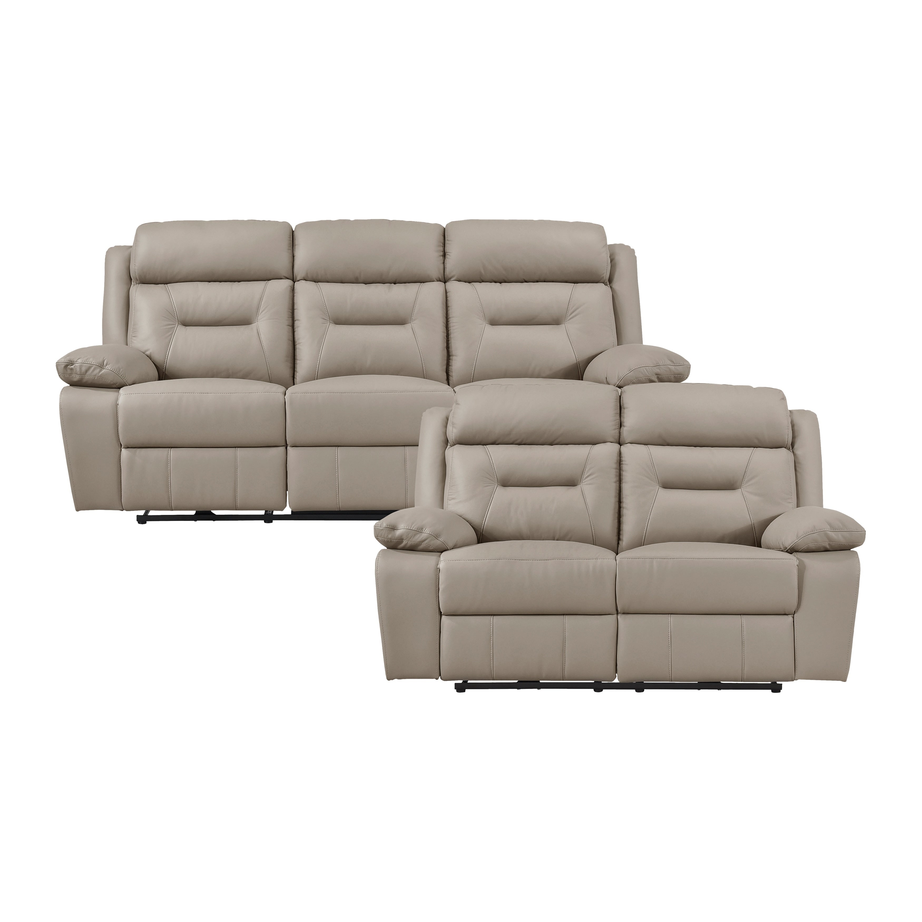 Garrey Leather 2 Piece Power Double Reclining Living Room Sofa Set