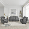 Garrey Leather 3 Piece Power Double Reclining Living Room Sofa Set