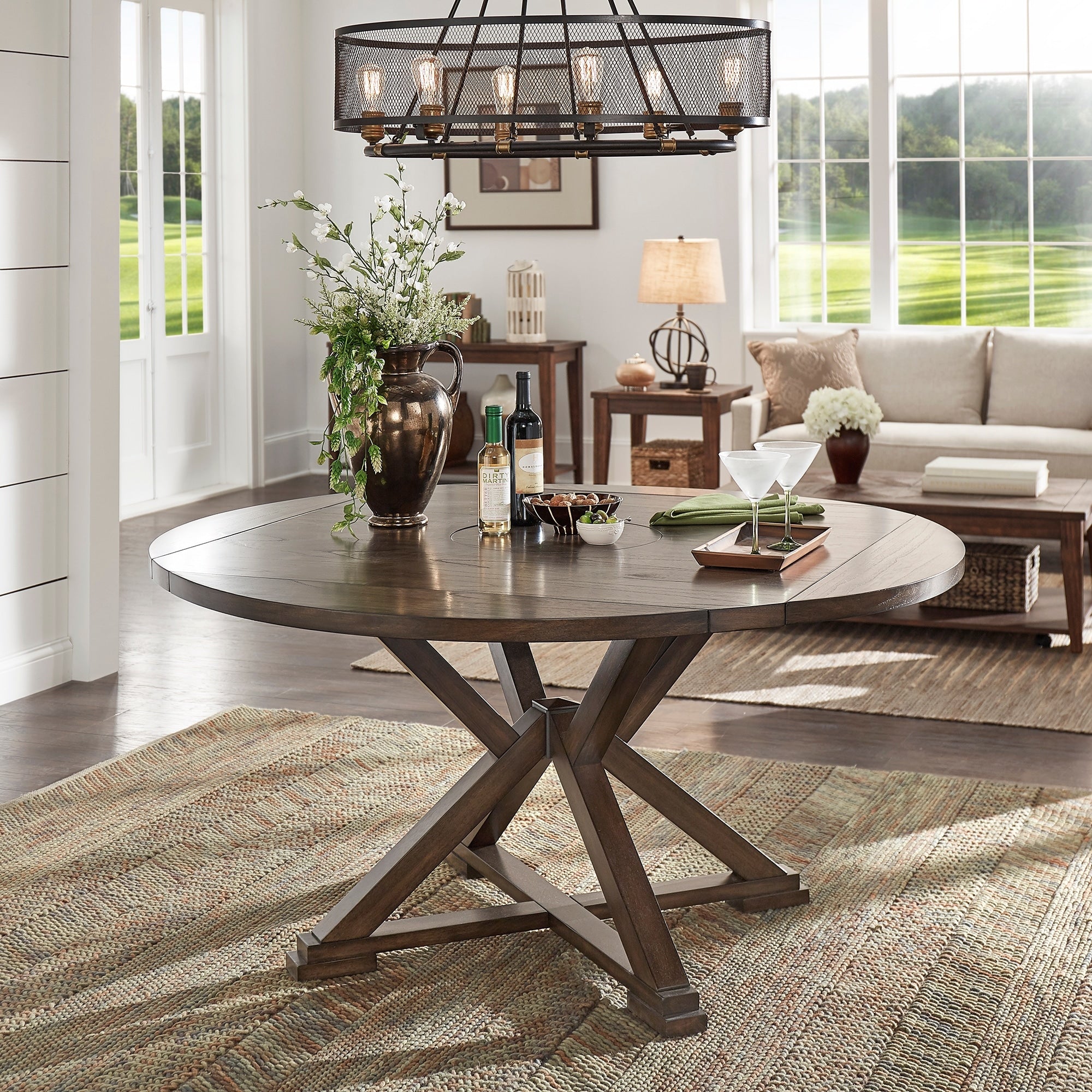 Garrison Espresso Finish Convertible Dining Table By Iq Modern
