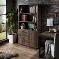 Furniture Of America Garuga Country Style Reclaimed Oak Multi Storage Bookshelf