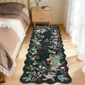 Garvee Area Rug Peacock Floral Rugs For Living Room Bedroom Soft Non Slip Low Pile Foldable Rug