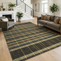 Garvee Classic Plaid Geometric Washable Living Room Rug