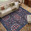 Garvee Floral Area Rug Washable Indoor Rugs For Living Room Bedroom Soft Foldable Stain Resistant Non Shedding Rug
