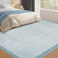 Garvee Modern Bordered Area Rug Washable Soft Low Pile Non Slip Rugs For Living Room