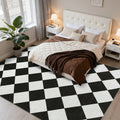 Garvee Modern Checkered Diamond Washable Area Rugs For Living Room