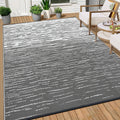 Garvee Outdoor Plastic Straw Rug Waterproof Modern Striped Abstract Rugs Portable Foldable Outdoor Rugs For Patio