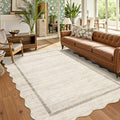 Garvee Scalloped Edge Area Rugs For Living Room Bedroom Modern Washable Rug