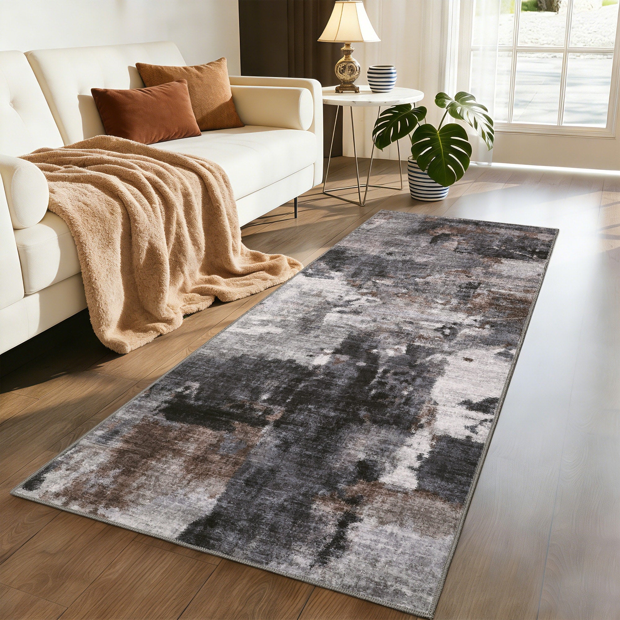 Garvee Washable Area Rug Modern Abstract Rugs For Living Room