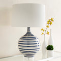 Gaselle Table Lamp With Blue Base And White Shade