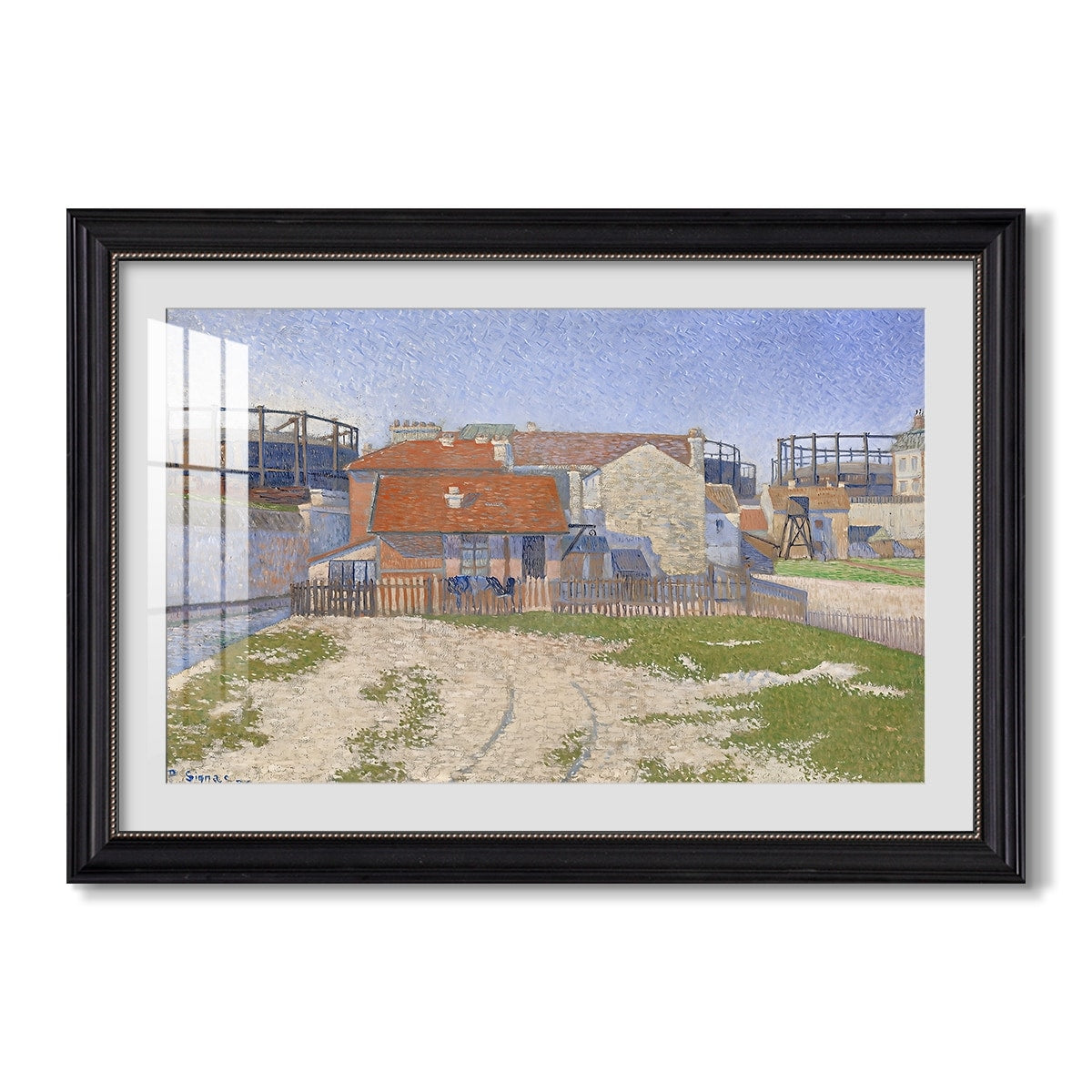 Gasometers At Clichy 1886 Paul Signac Custom Framed Print