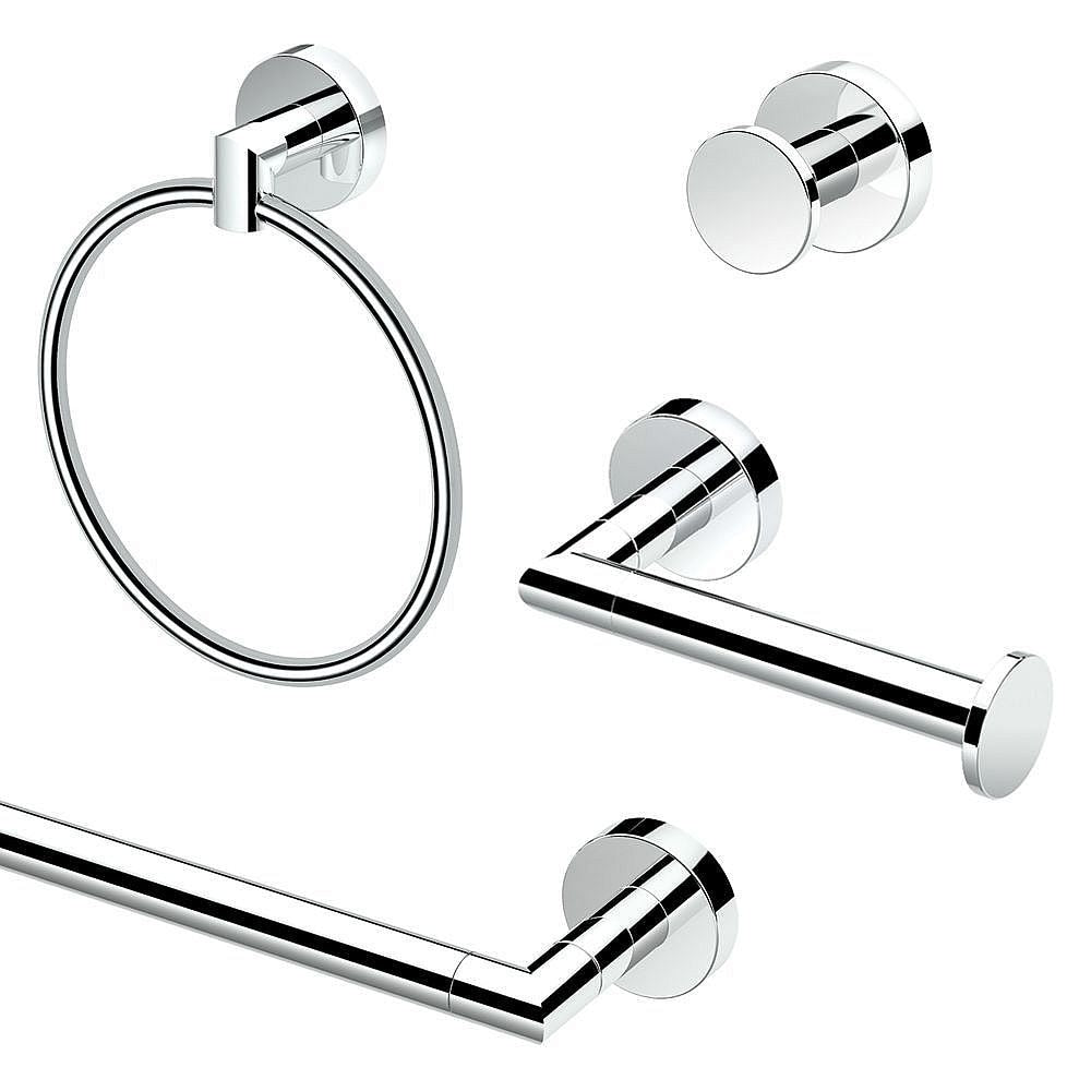 Gatco Glam 4 Piece Bathroom Accessory Kit Chrome