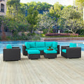Havenside Home Bocabec Synthetic Rattan Outdoor Patio Sectional Set 7 Piece Set