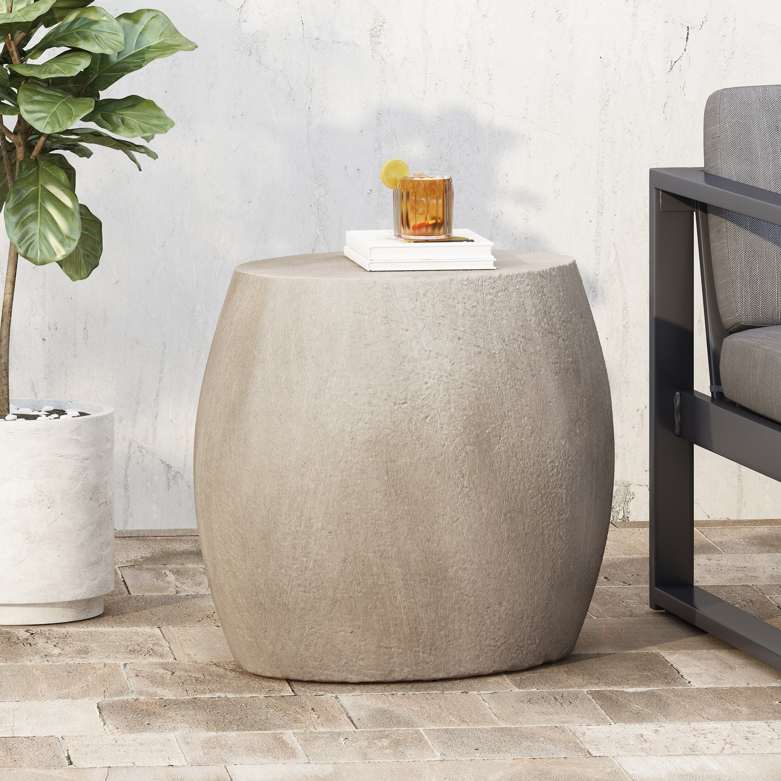 Gatsby Lightweight Concrete Side Table By Christopher Knight Home