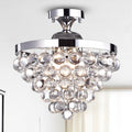 Gavril Chrome 4 Light Semi Flushmount With Crystal Shade