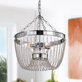 Gawren Chrome 4 Light Chandelier With Crystal Bead Shade