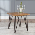 Geania Acacia Wood Industrial Side Table By Christopher Knight Home
