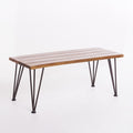 Geania Industrial Acacia Wood Rectangle Coffee Table By Christopher Knight Home