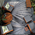 Gelato Desert Palm Gray Indoor Outdoor Area Rug