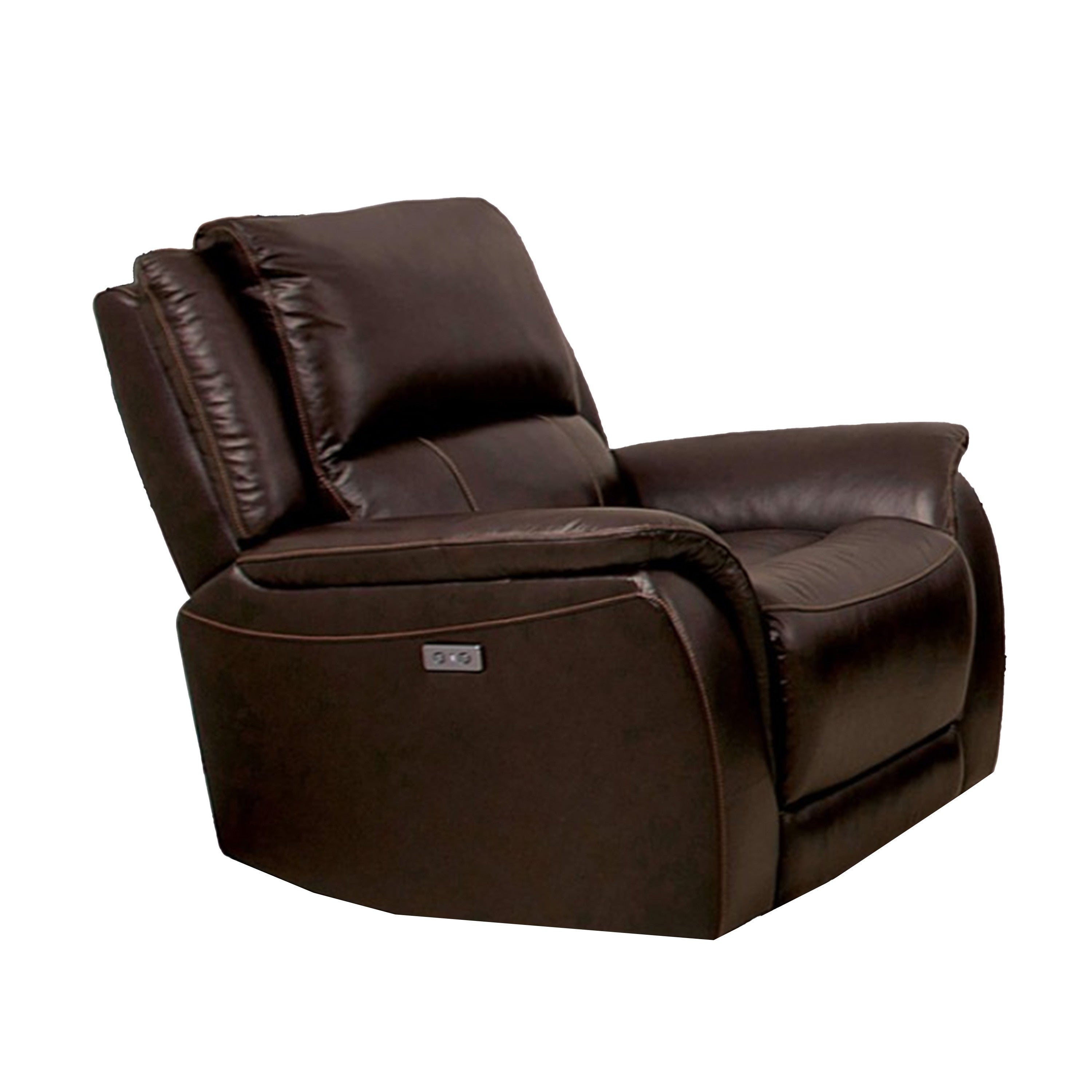 Gem Power Recliner Chair Wall Hugger Espresso Brown Top Grain Leather