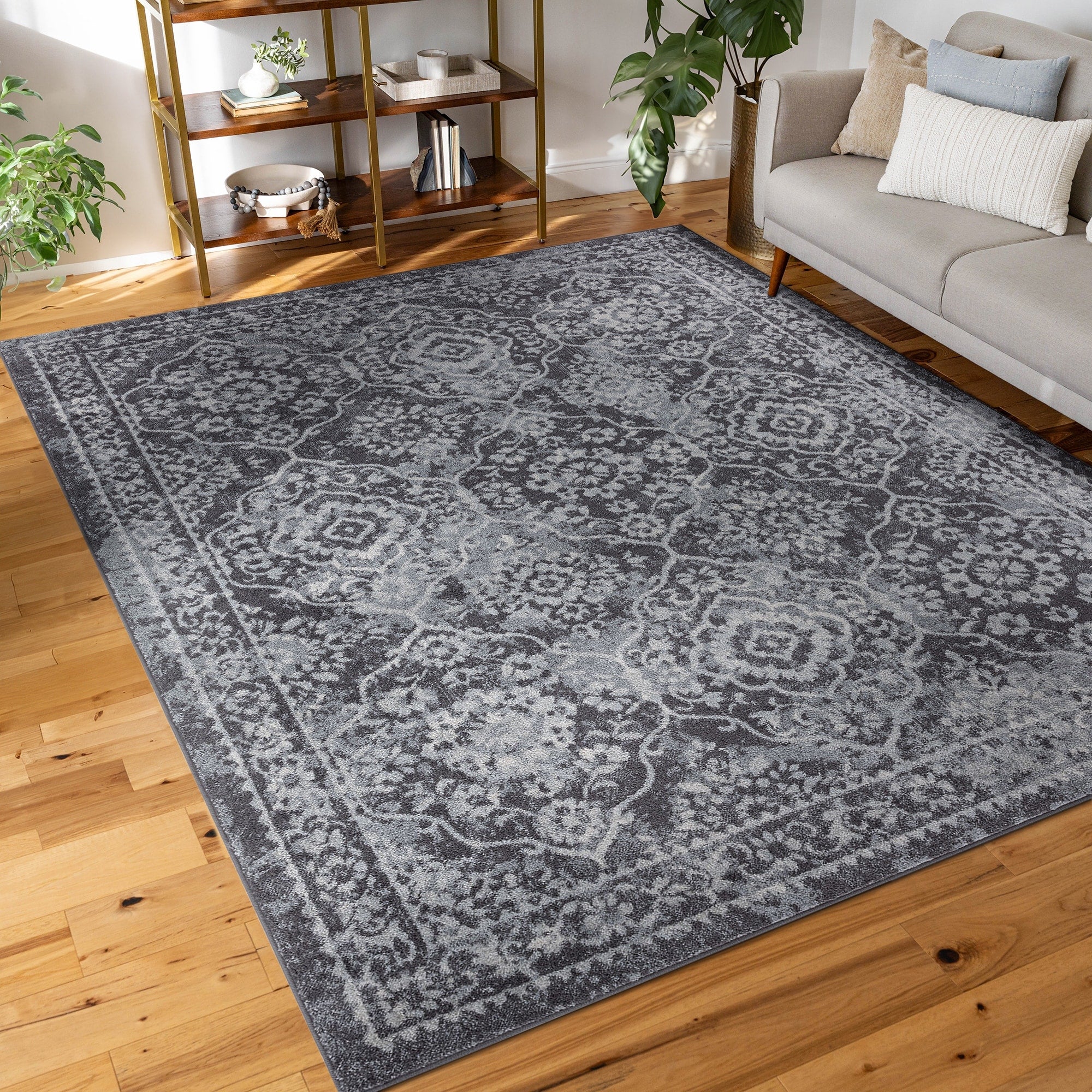 Alise Rugs Gematria Transitional Damask Area Rug