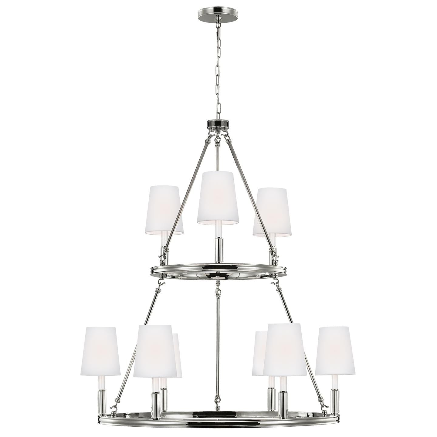Feiss Lismore 9 Light Polished Nickel Chandelier Polished Nickel