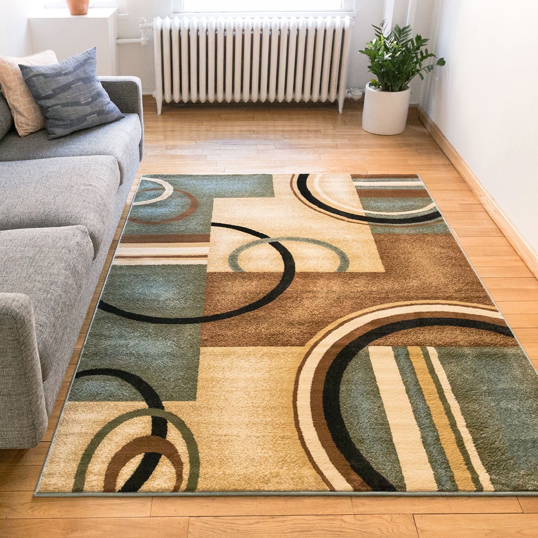Well Woven Generations Light Blue Beige Area Rug Blue Beige 710 X 910