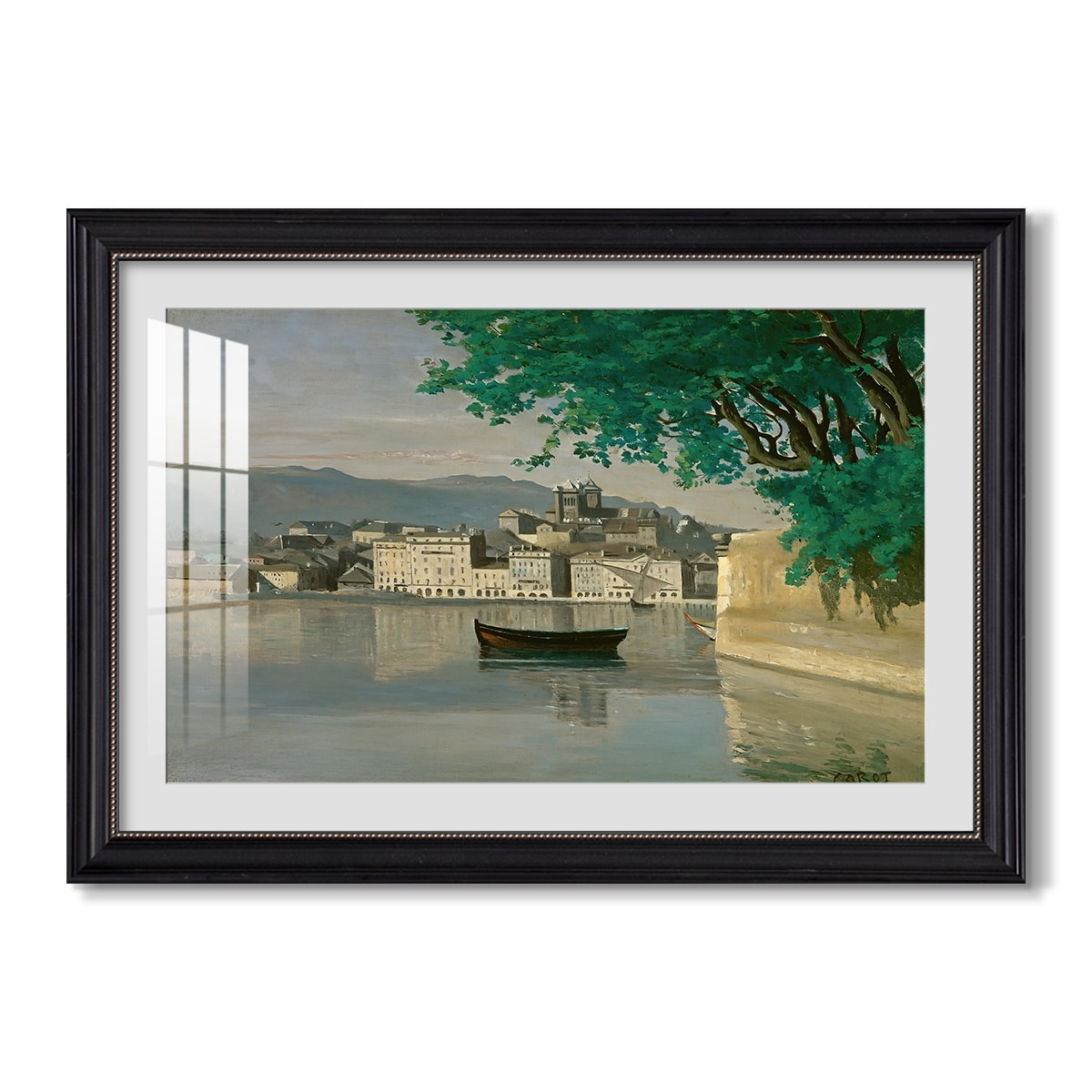 Geneva View Of C 1834 1835 Jean Baptiste Camille Corot Custom Framed Print