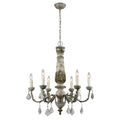 Genevieve 28 Inch Wide 6 Light Chandelier In Aged Cream 28In W X 28In D X 31In H