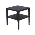 Geni Corner Table 22 Inch Square Top W Shelf Parsons Style Java Gray