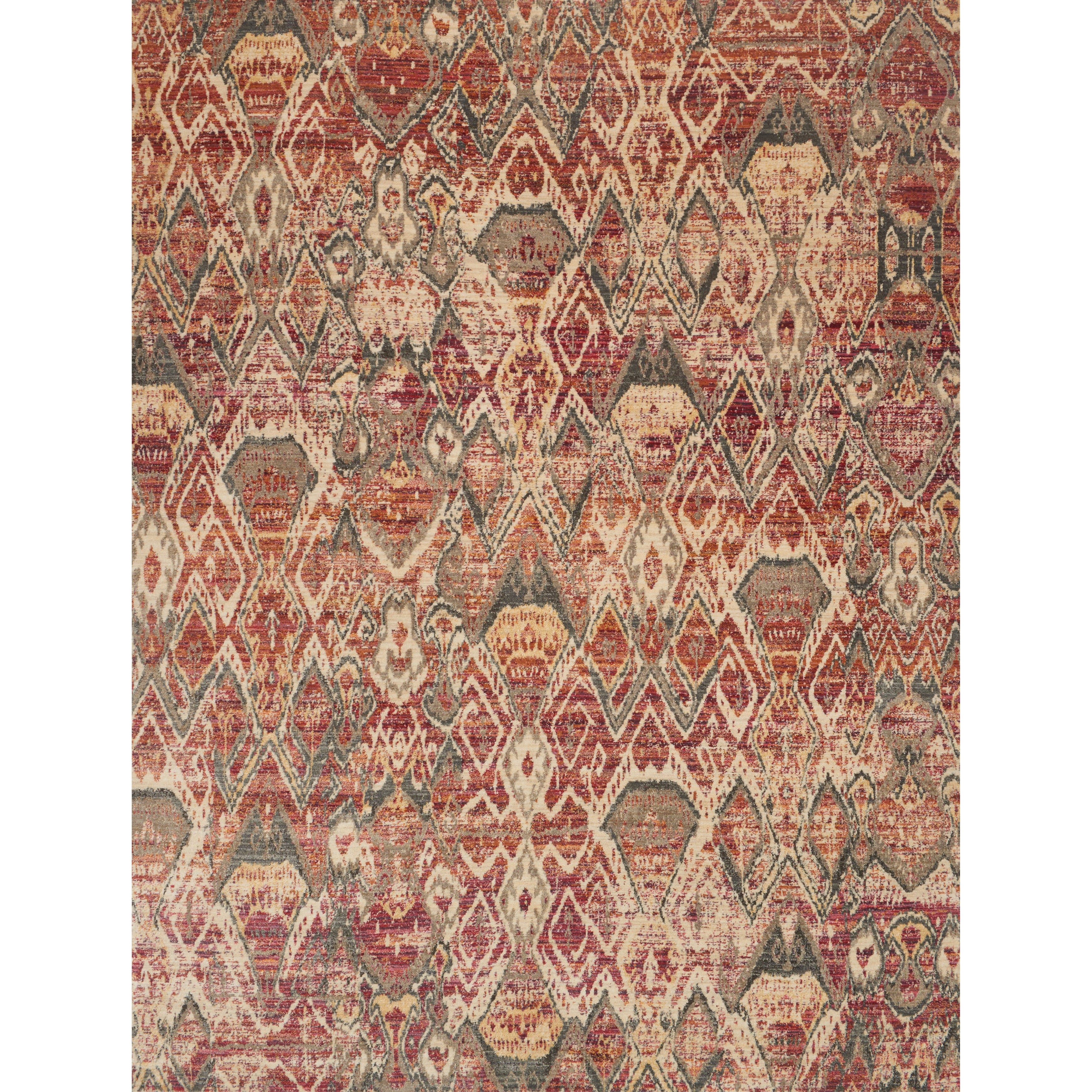 Genova Berry Ivory Ikat Rug 37 X 52