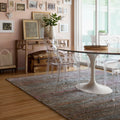 Transitional Bohemian Charcoal Sunset Medallion Rug 96 X 126