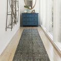 Genova Grey Blue Runner Rug 26 X 10