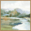 Gentle Hills And Flowing Stream By Pi Studio 30 X 30 In. Framed Canvas Wall Art Print