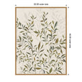 Gentle Leaves In Muted Greens By Hannah Dawson Framed Canvas Wall Art Print