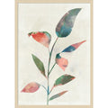 Gentle Leaves In Soft Colors By Ken Roko Wood Framed Wall Art Print Svelte Natural