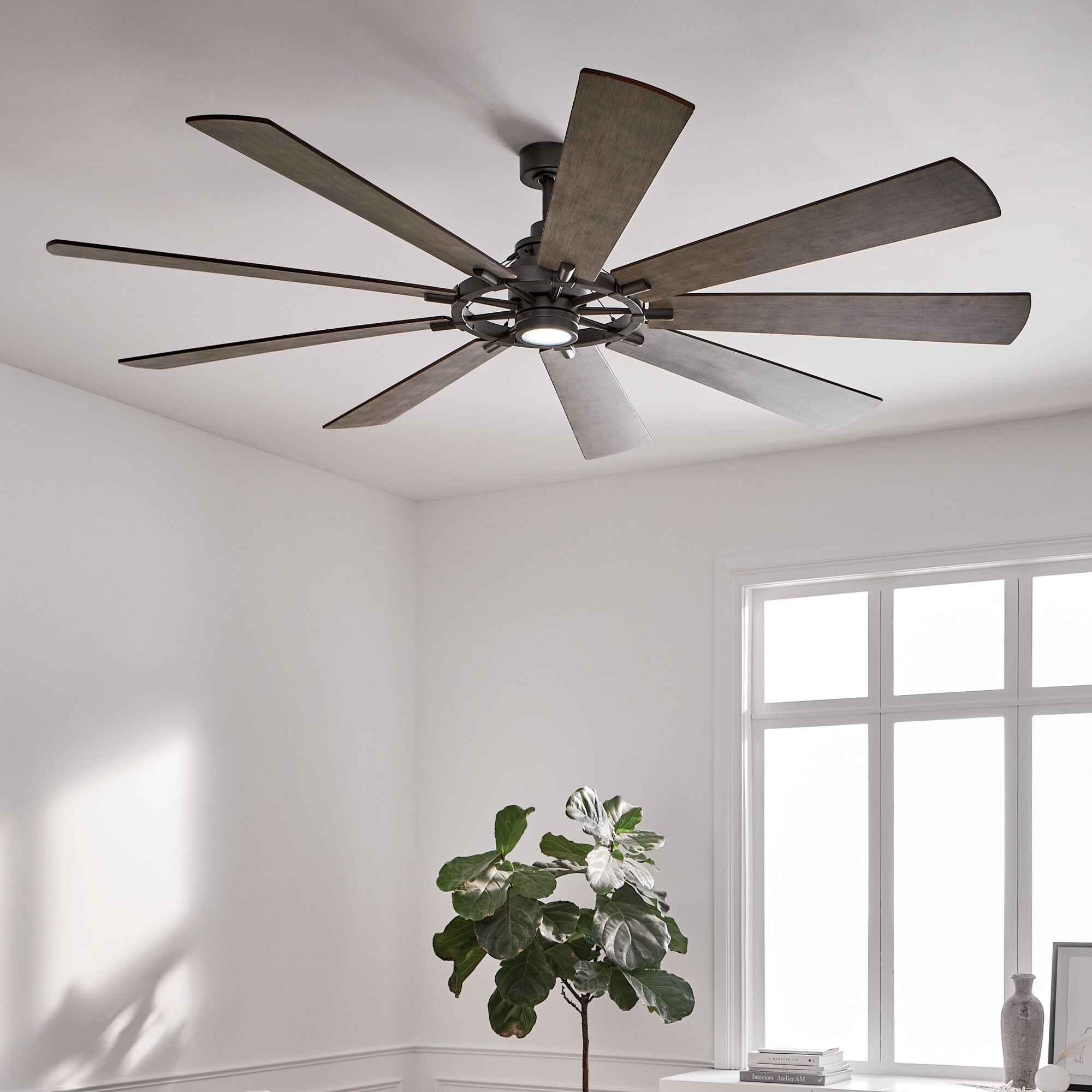 Gentry Xl 85 Inch Led Ceiling Fan 3 Finish Options