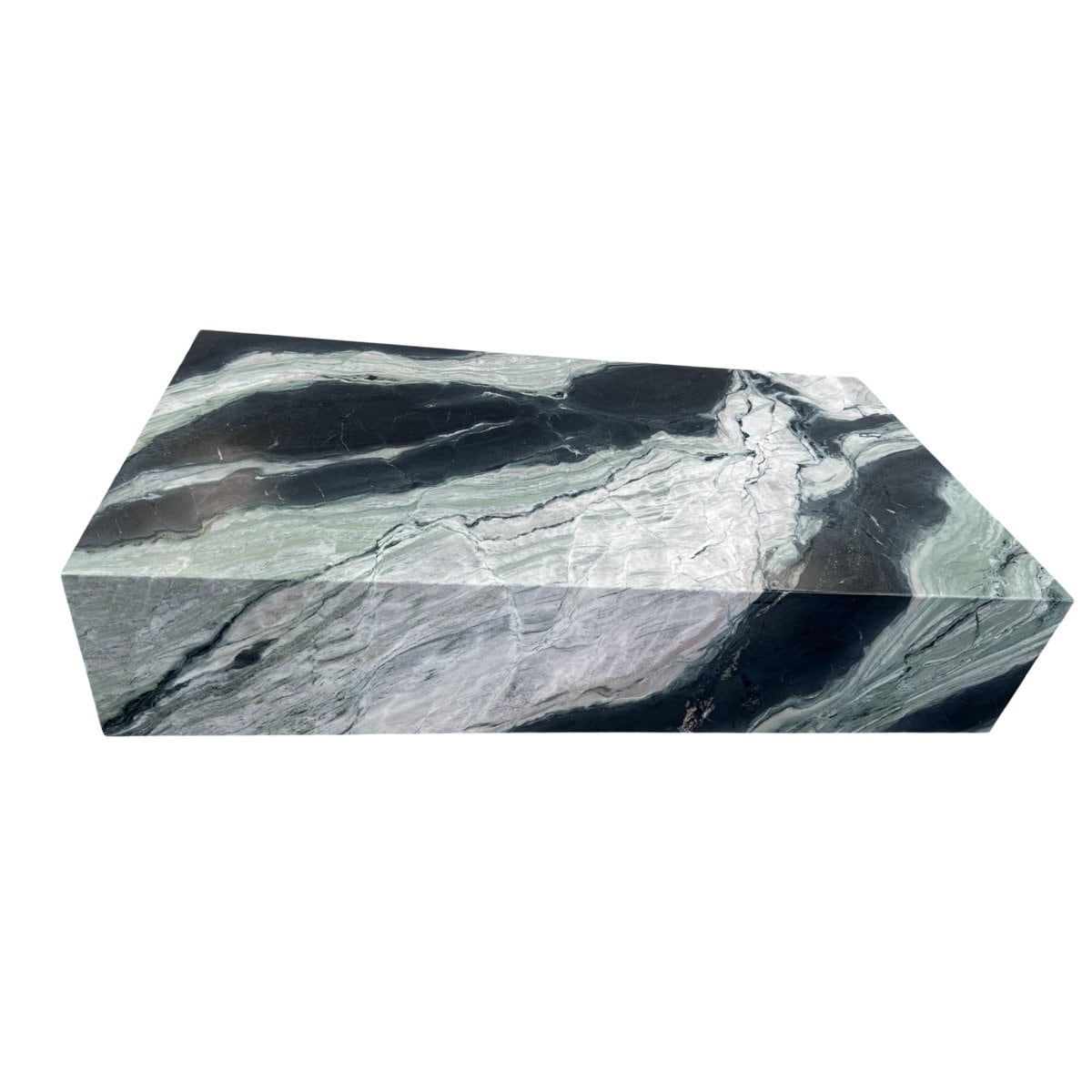 Genuine Marble Block Coffee Table Matcha Verde Marble 54 Extra Large