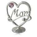 Genuine Matashi Crystals 24K Gold Or Silverplated Mom In A Heart Table Top Ornament