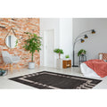 Linon Charcoal Ivory Bordered Area Rug 110 X 210 110 X 210