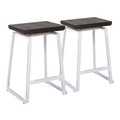 Carbon Loft Richard Espresso White Industrial Counter Stools Set Of 2