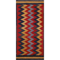 Geometric Chevron Kilim Oriental Area Rug Hand Woven Wool Carpet 31 X 63