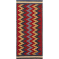 Geometric Chevron Kilim Oriental Kitchen Area Rug Wool Hand Woven 31 X 63