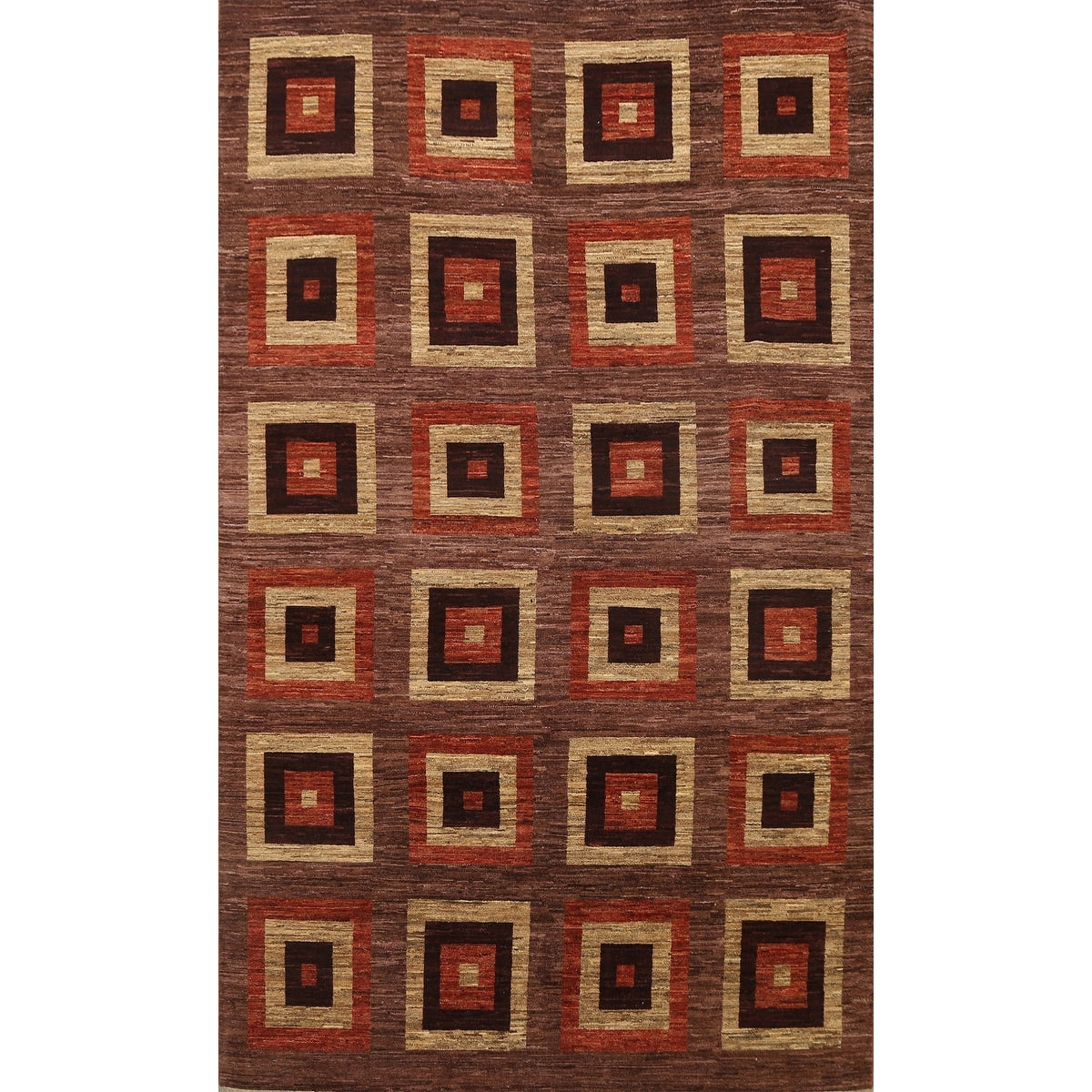 Geometric Gabbeh Kashkoli Oriental Area Rug Wool Hand Knotted 66 X 92
