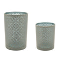 Geometric Patterned Candle Holder Set Of 3