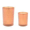 Geometric Patterned Candle Holder Set Of 3